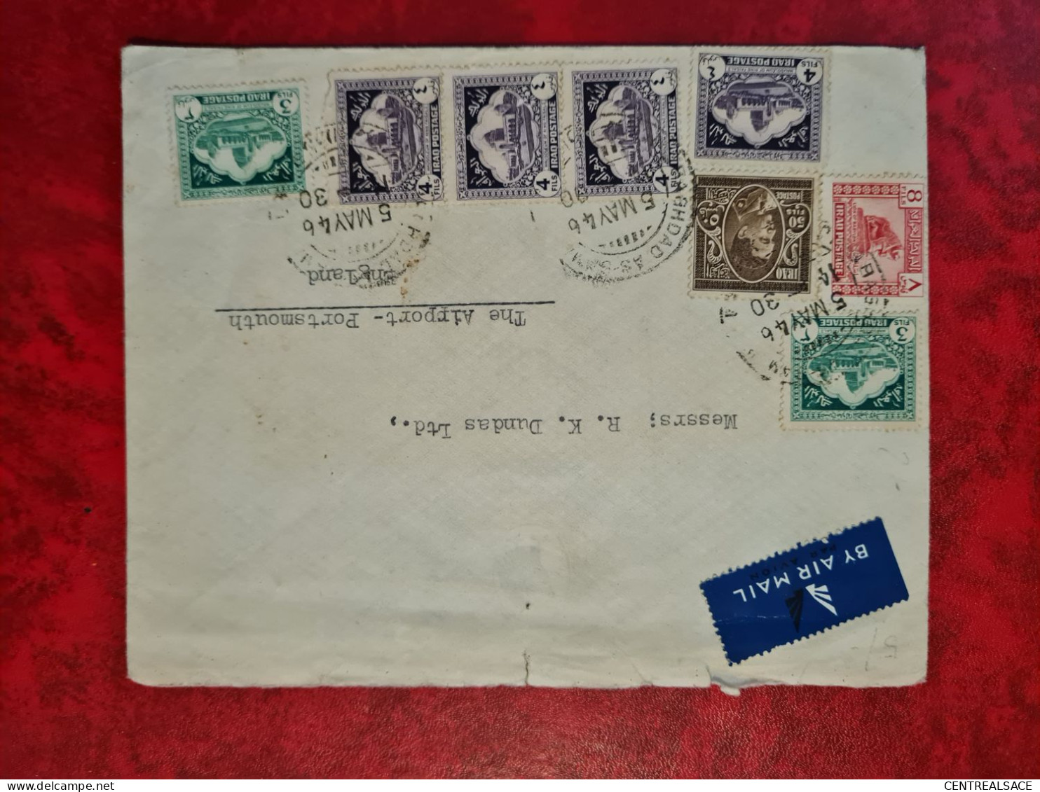 LETTRE  IRAQ BAGHDAD ENTETE SKENDER STEPHAN 1946 POUR PORTSMOUTH AIRPORT ENGLAND - Irak