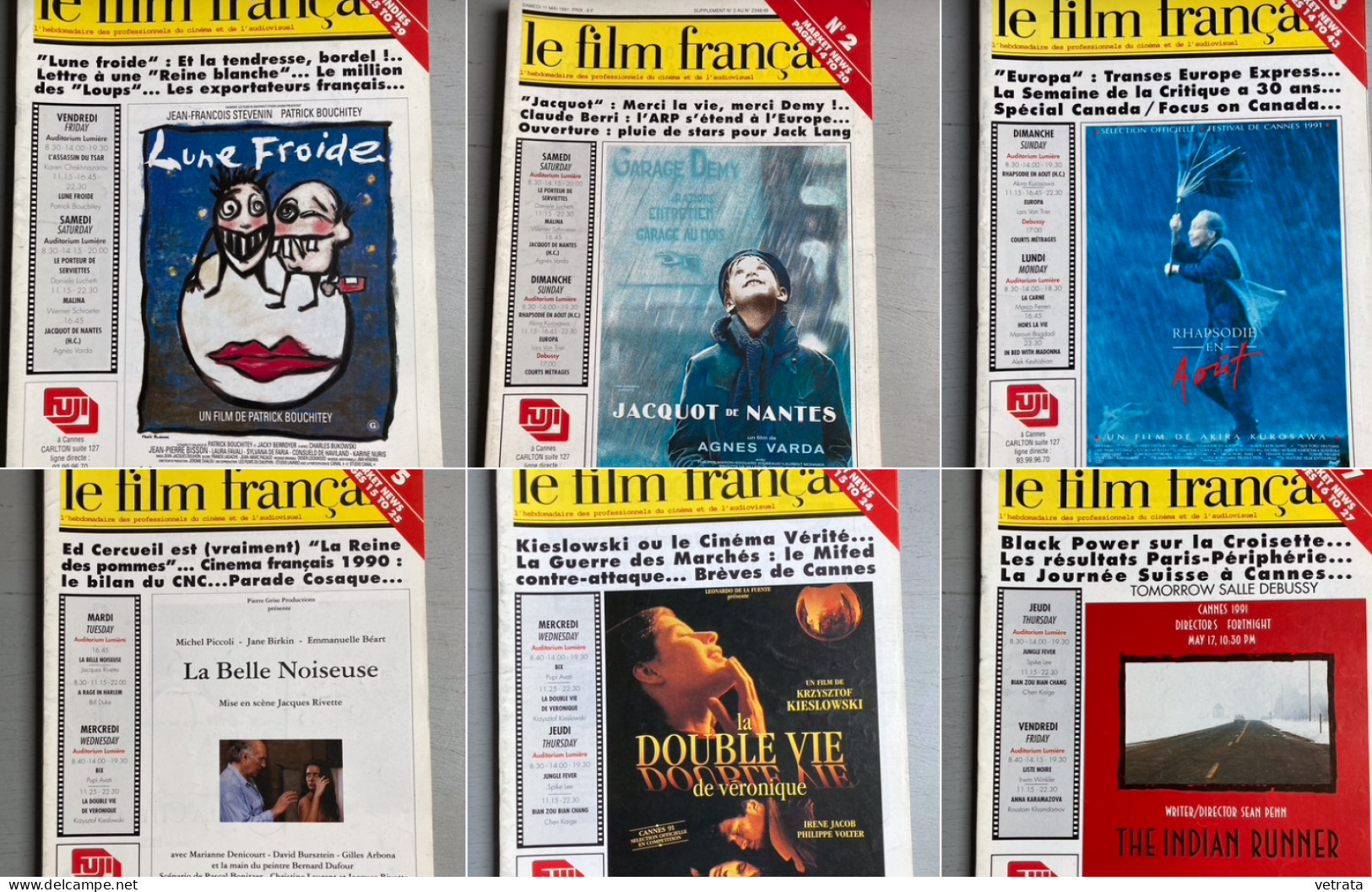 FESTIVAL DE CANNES 1991 : (près de 900 pages) Catalogues : Un certain regard -Semaine de la Critique - Quinzaine des Réa