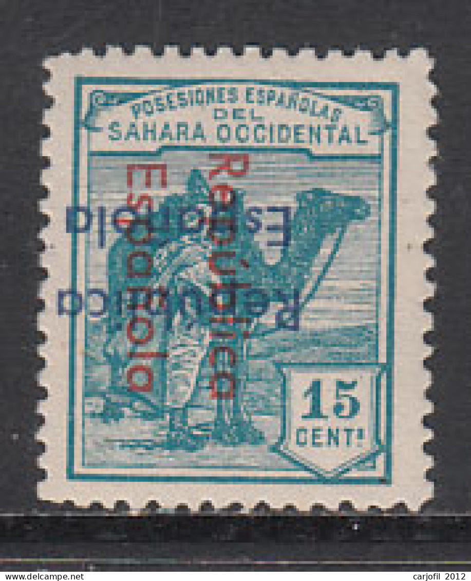 Sahara Variedades 1935 Edifil 38Dc ** Mnh  Sobrecarga Vertical De Arriba A Abajo - Spaanse Sahara