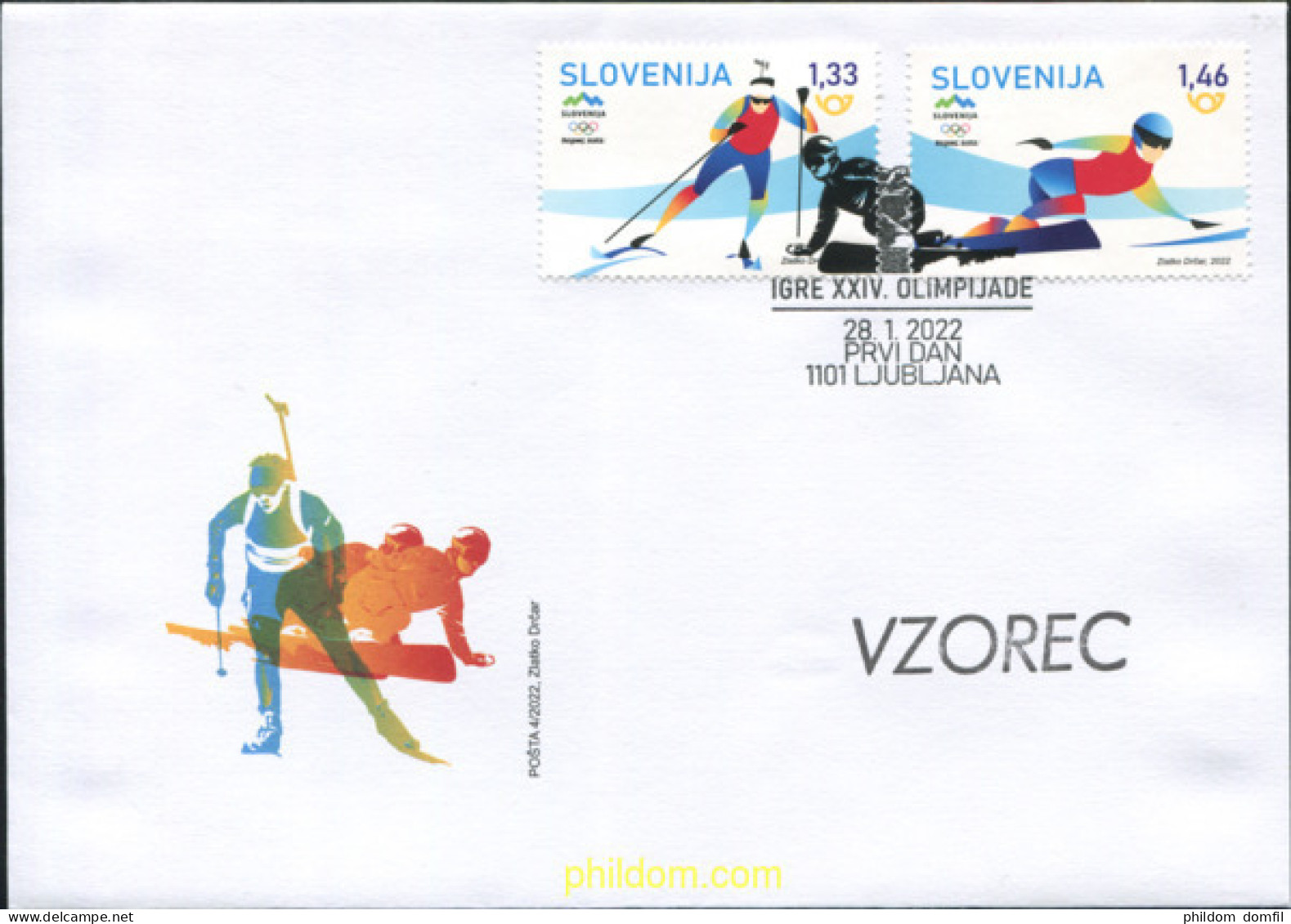 665904 MNH ESLOVENIA 2022 24 JUEGOS OLÍMPICOS DE INVIERNO - BEIJING 2022 - Slovenië