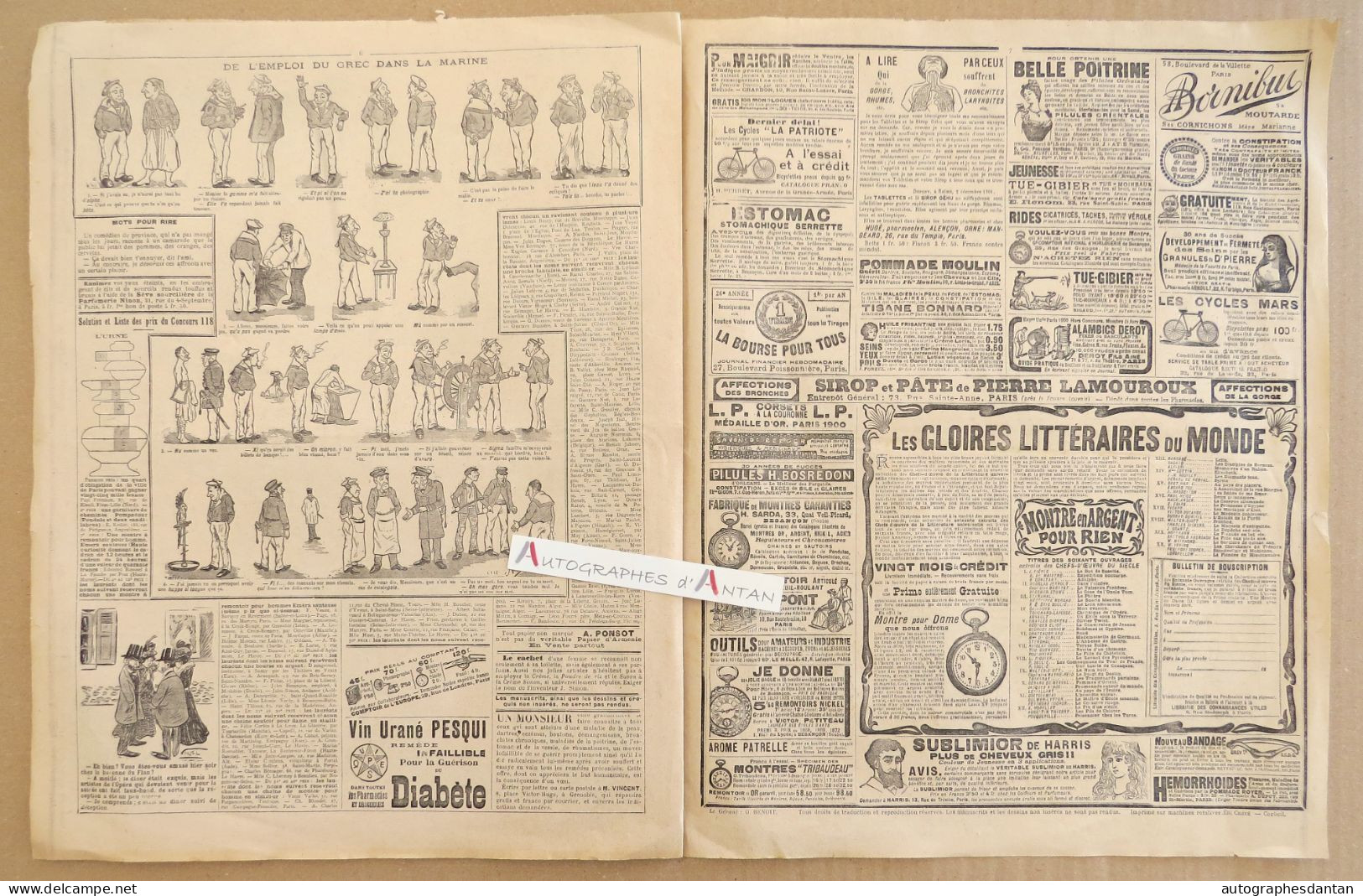 ● LE MONITEUR DU PUY DE DOME - 12 Janv 1902 - Cf 5 Photos - Supplément Comique Et Amusant - Dessin Radiguet - Sonstige & Ohne Zuordnung