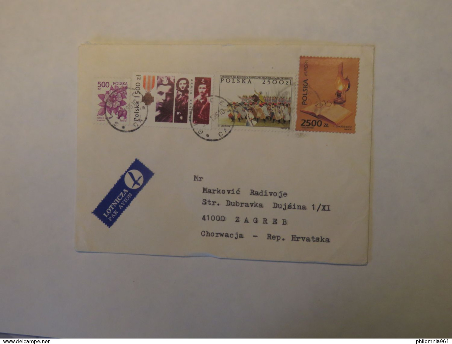 POLAND AIRMAIL COVER TO CROATIA 1995 - Autres & Non Classés