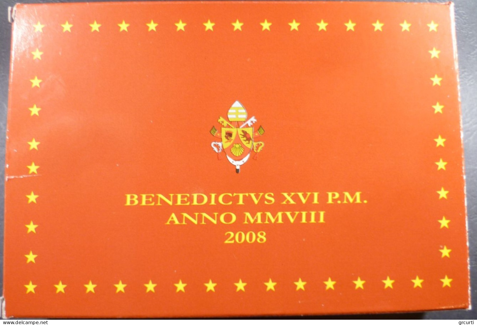 Vaticano - 2008 - Benedetto XVI - Serie zecca 8 valori fondo specchio - Con medaglia in argento