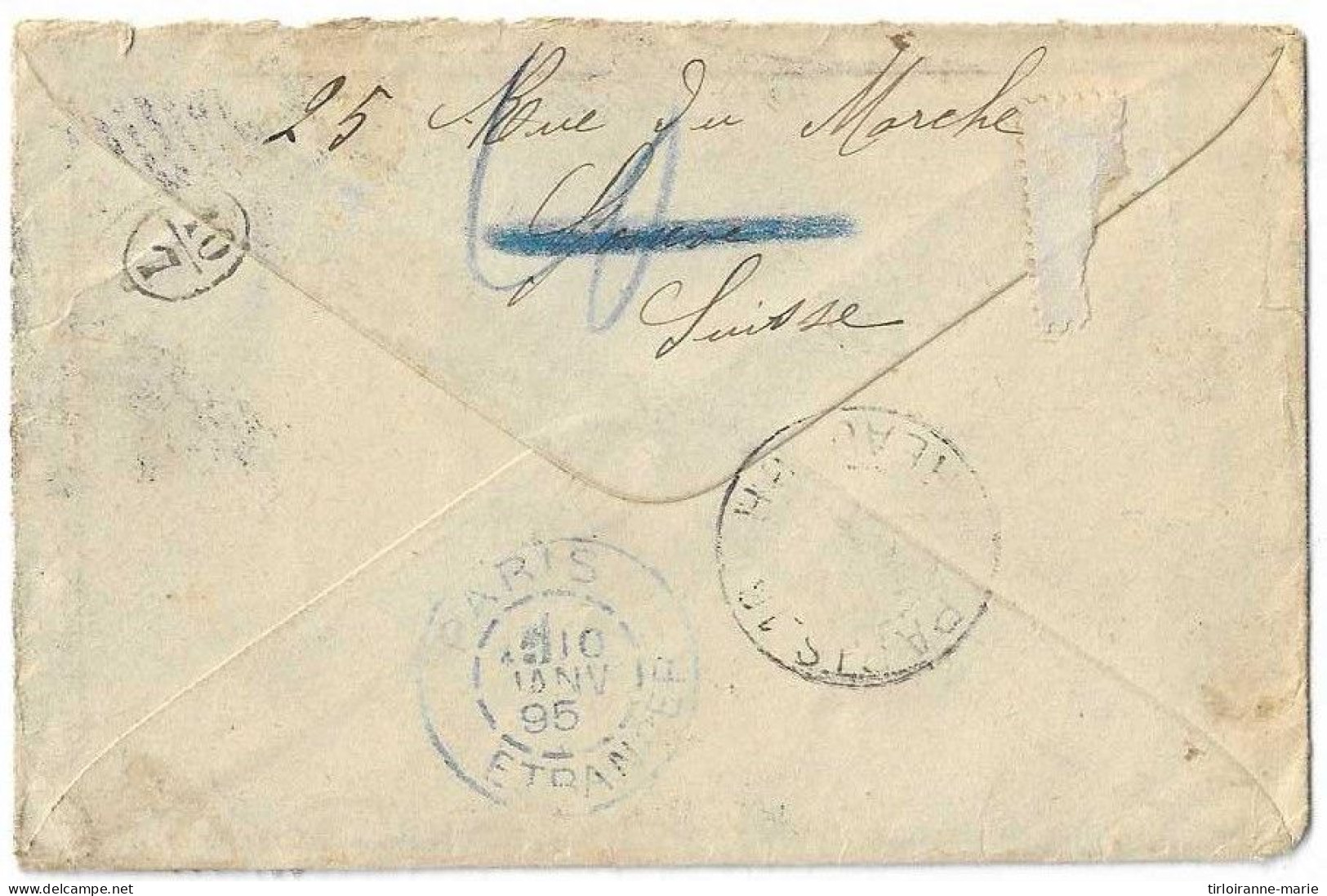 LETTRE CLASSIQUE Taxee  ( Refuse ) Cachet Bleu Et Timbre Annule - 1852 Louis-Napoleon