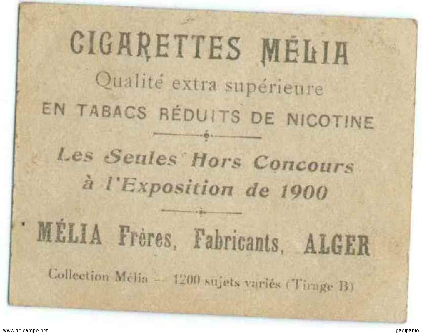 CIGARETTES MELIA -    SOEURS MEROS    - Tirage B - Melia