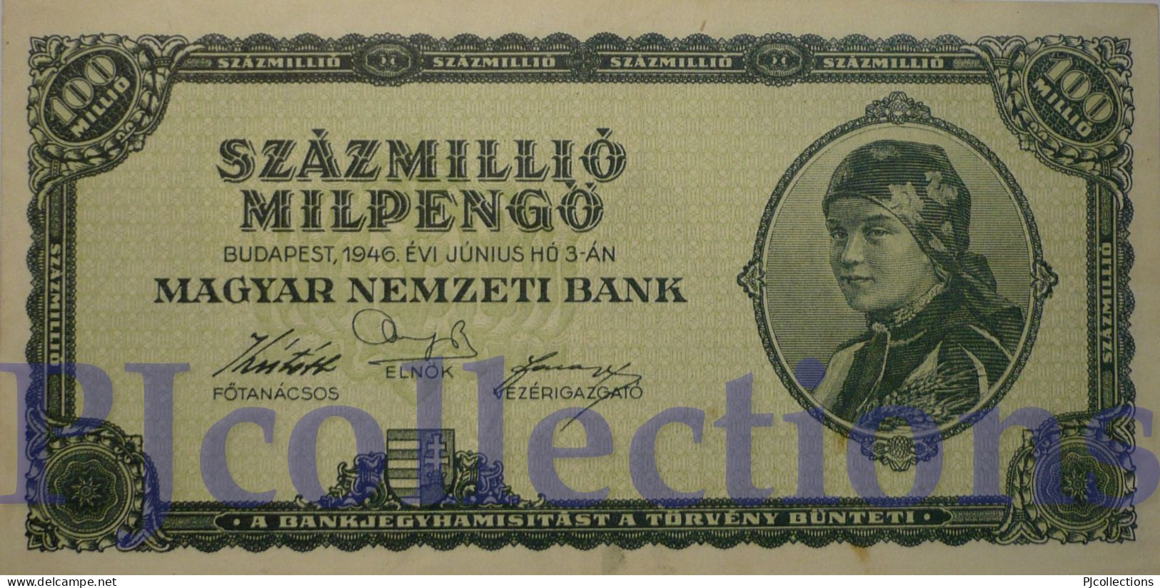 HUNGARY 100 MILLION MILPENGO 1946 PICK 130 AU - Hungría