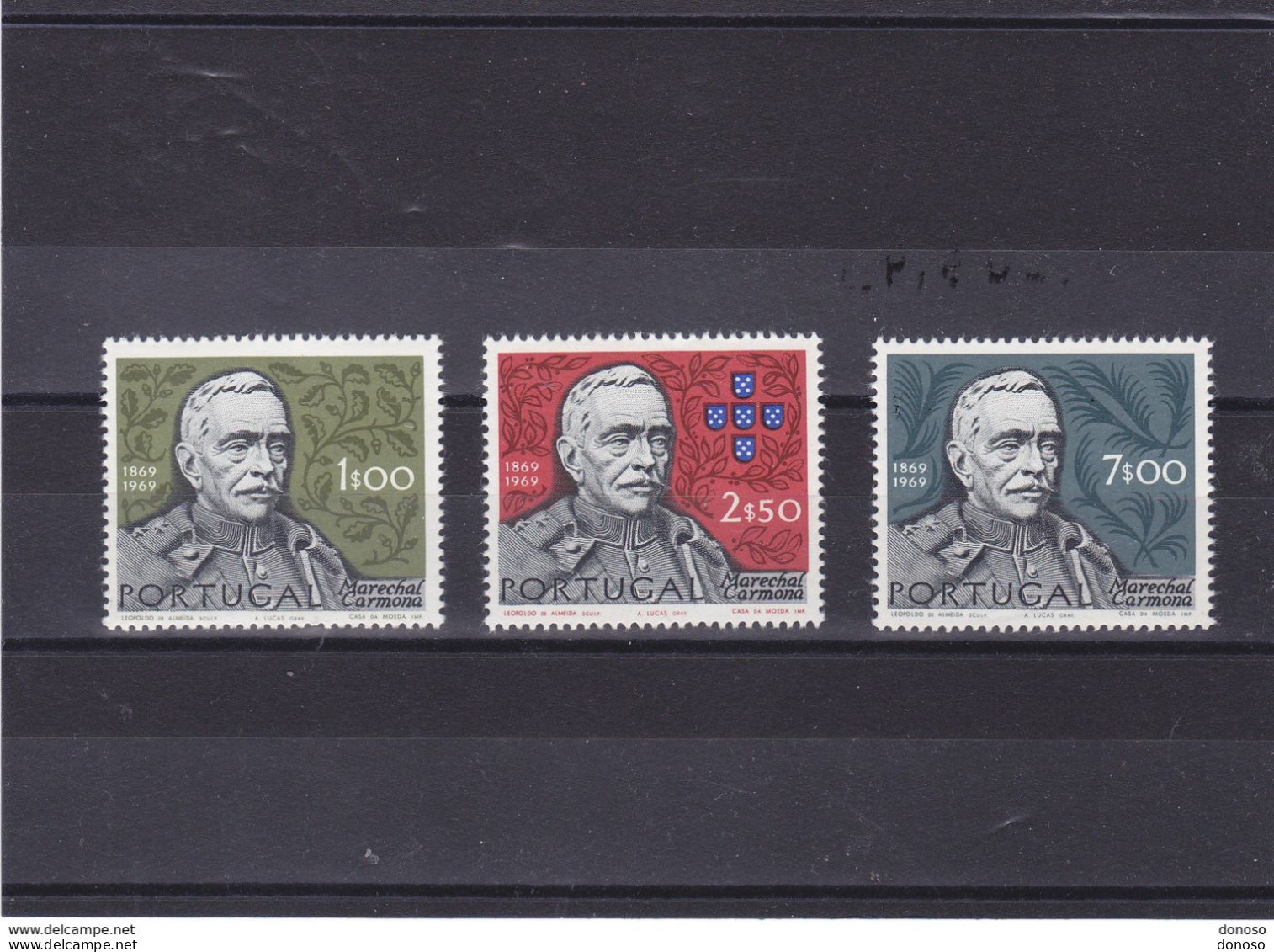 PORTUGAL 1970 Maréchal CARMONA Yvert 1080-1082, Michel 1099-1101 NEUF** MNH Cote 4,50 Euros - Unused Stamps