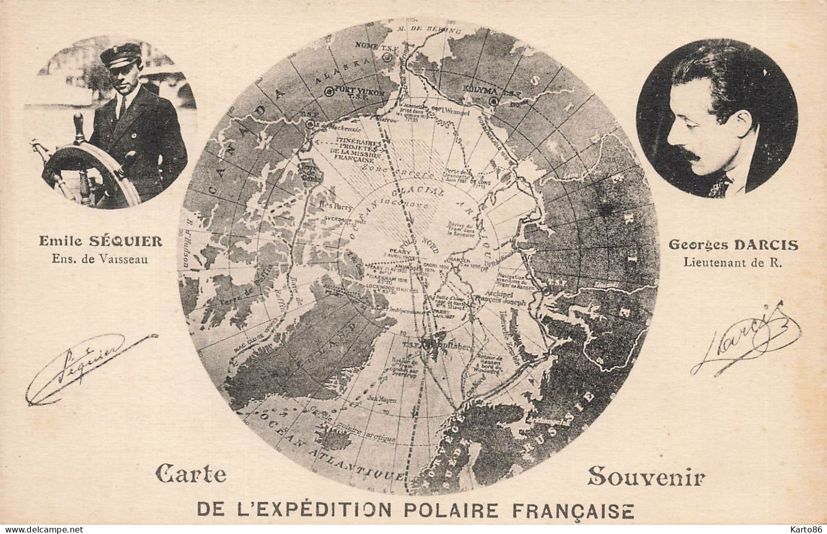 Expédition Polaire Française * CPA Mission Polar * Explorateur Emile SEQUIER & Georges DARCIS - Missions