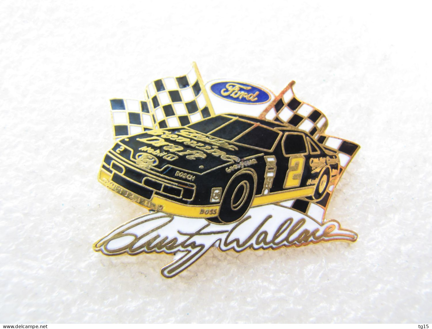 TOP  PIN'S   FORD  THUNDERBIRD   NASCAR   RUSTY  WALLACE    MOBIL  Email Grand Feu  MFS - Ford