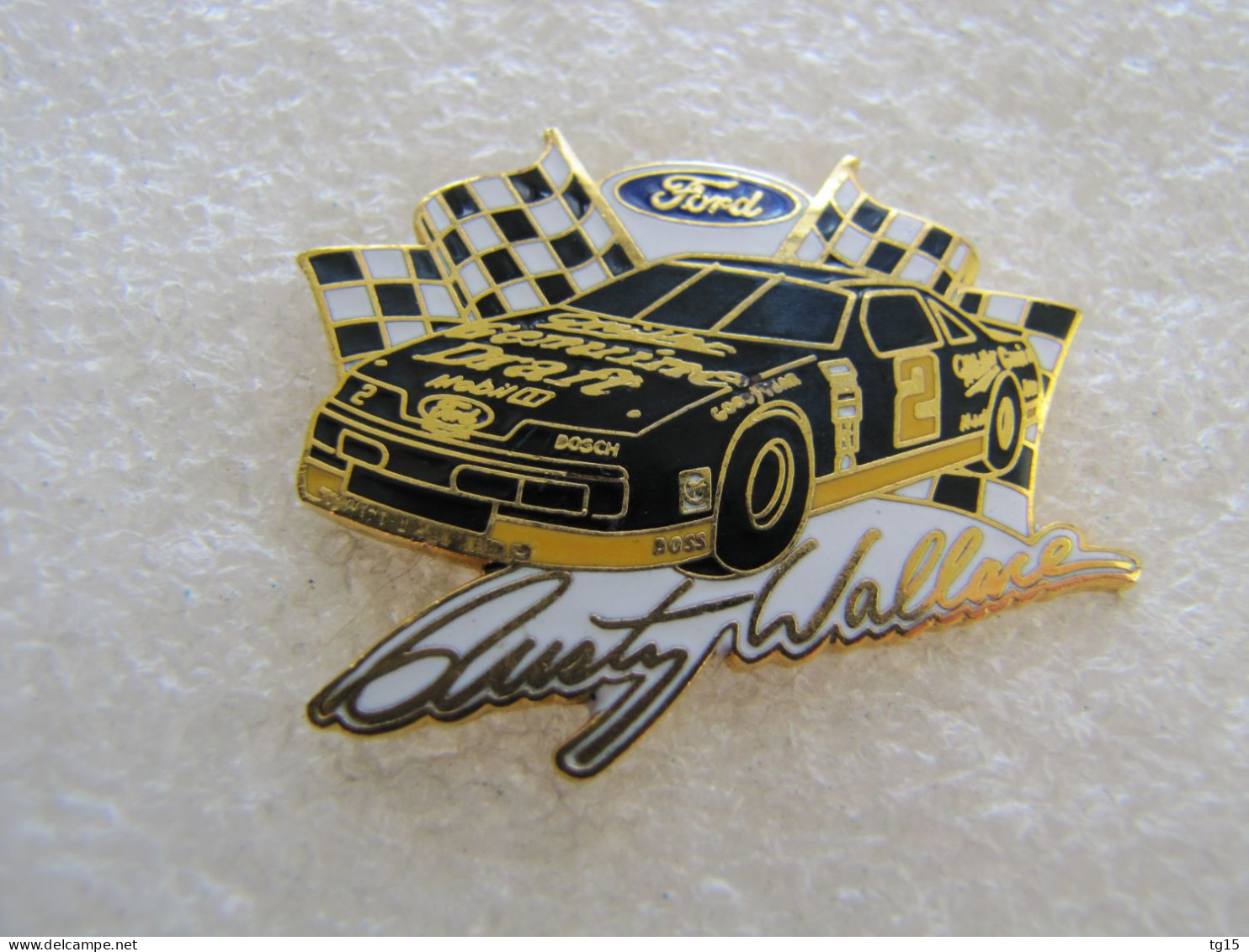 TOP  PIN'S   FORD  THUNDERBIRD   NASCAR   RUSTY  WALLACE    MOBIL  Email Grand Feu  MFS - Ford