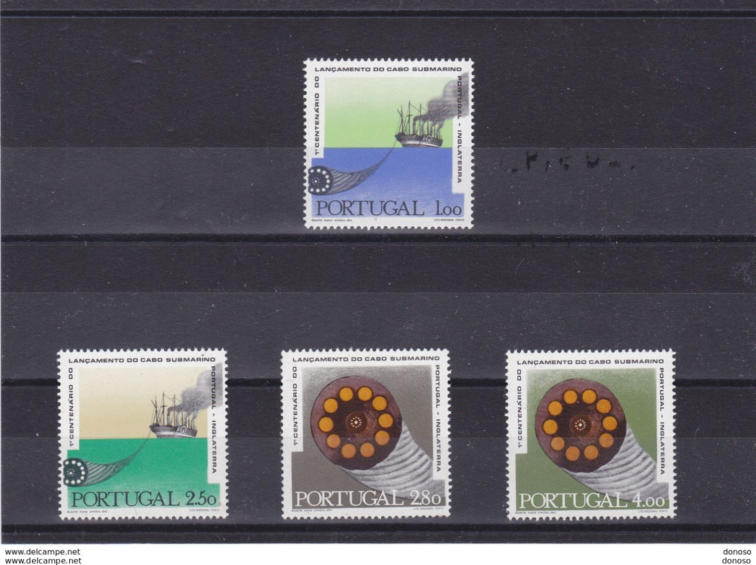 PORTUGAL 1970 CABLE SOUS MARIN, Bateaux Yvert 1093-1096, Michel 1113-1116 NEUF** MNH Cote Yv 9 Euros - Unused Stamps