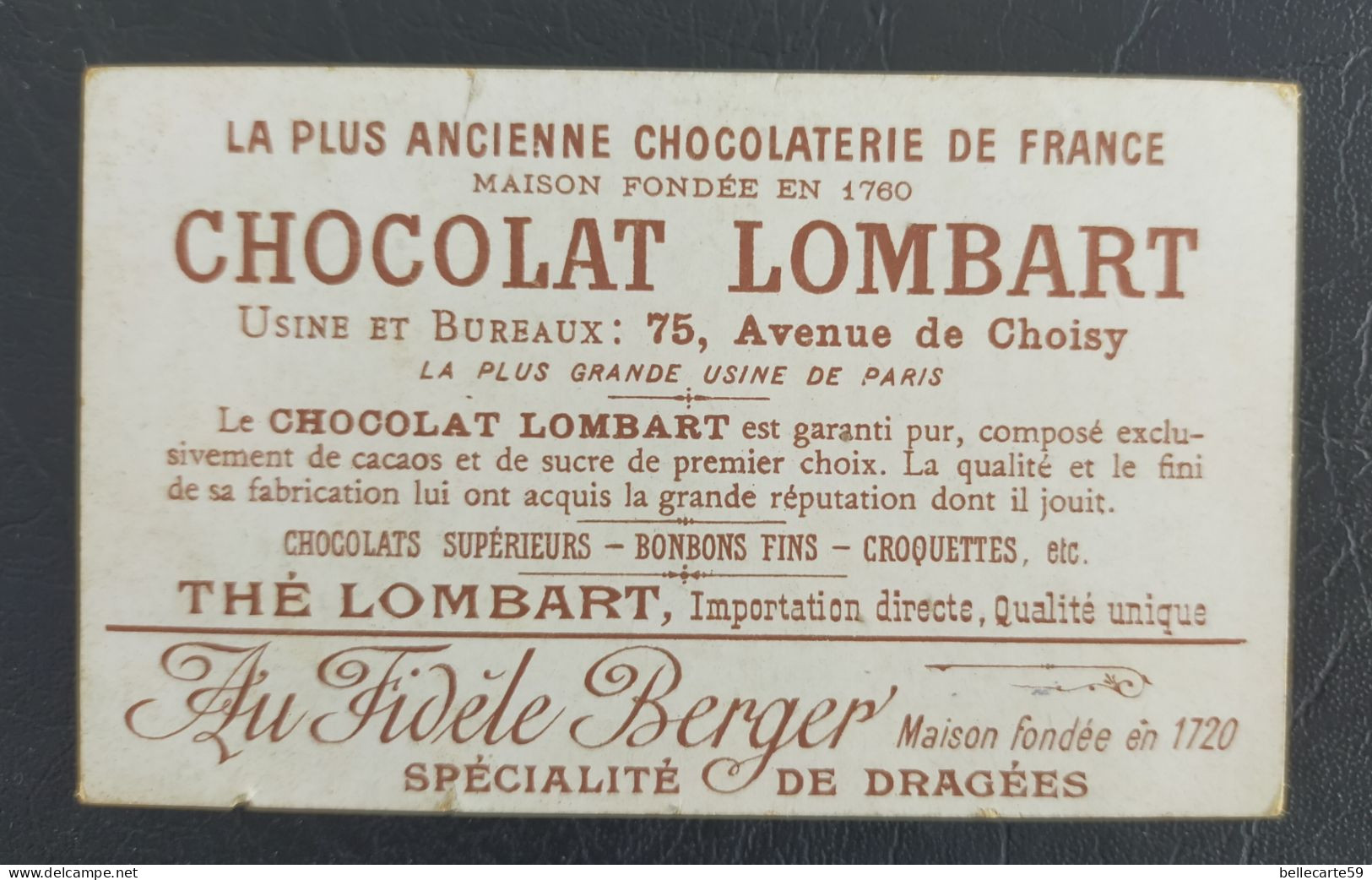 Chromo Chocolat Lombart Tom Tit - Lombart