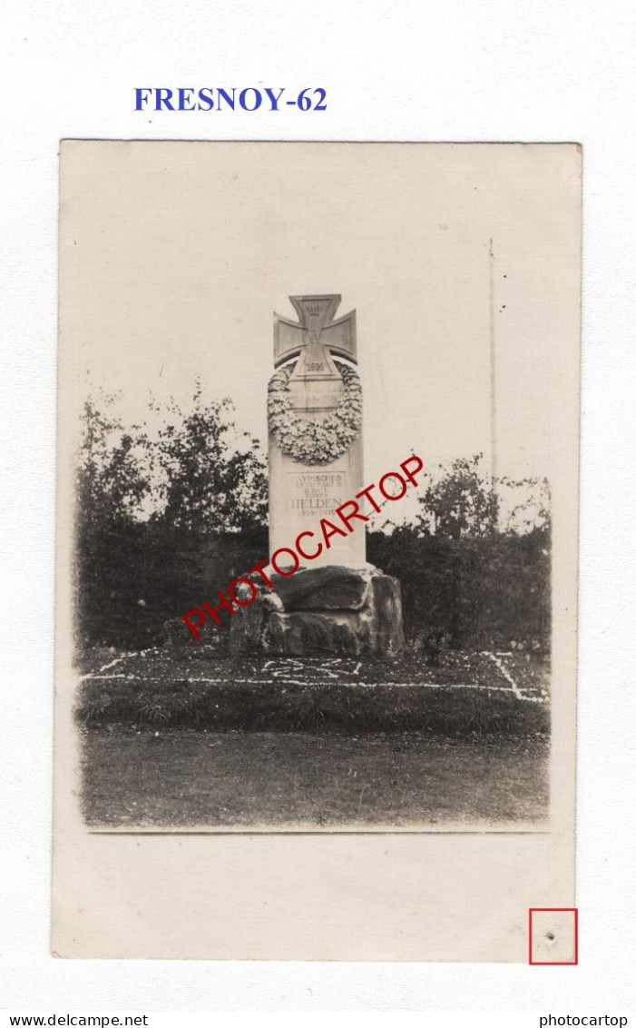 FRESNOY-62-Monument-Cimetiere-CARTE PHOTO Allemande-GUERRE 14-18-1 WK-MILITARIA- - War Cemeteries