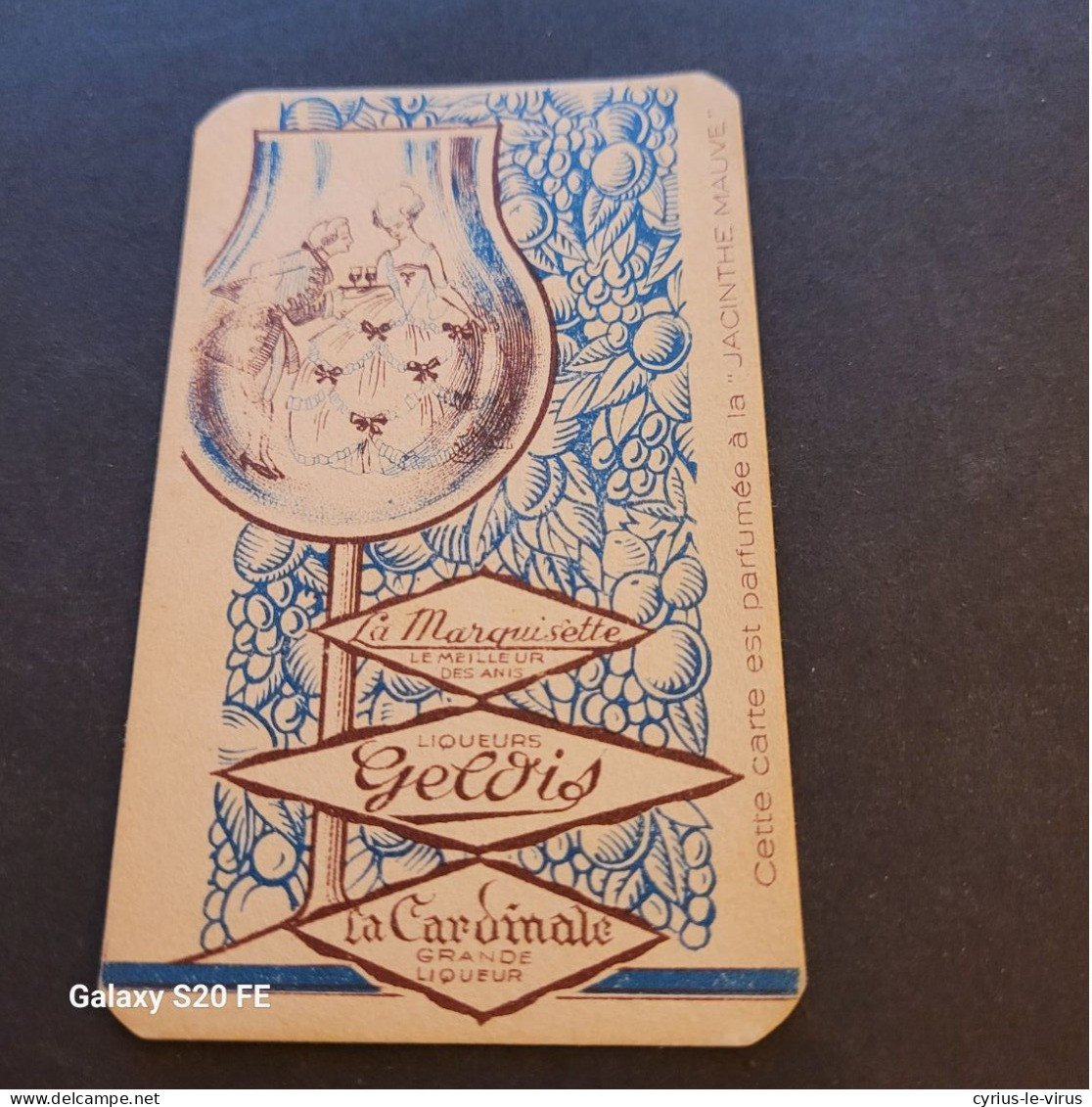 Carte Parfumée  **  Parfumée A La Jacinthe Mauve - Profumeria Antica (fino Al 1960)