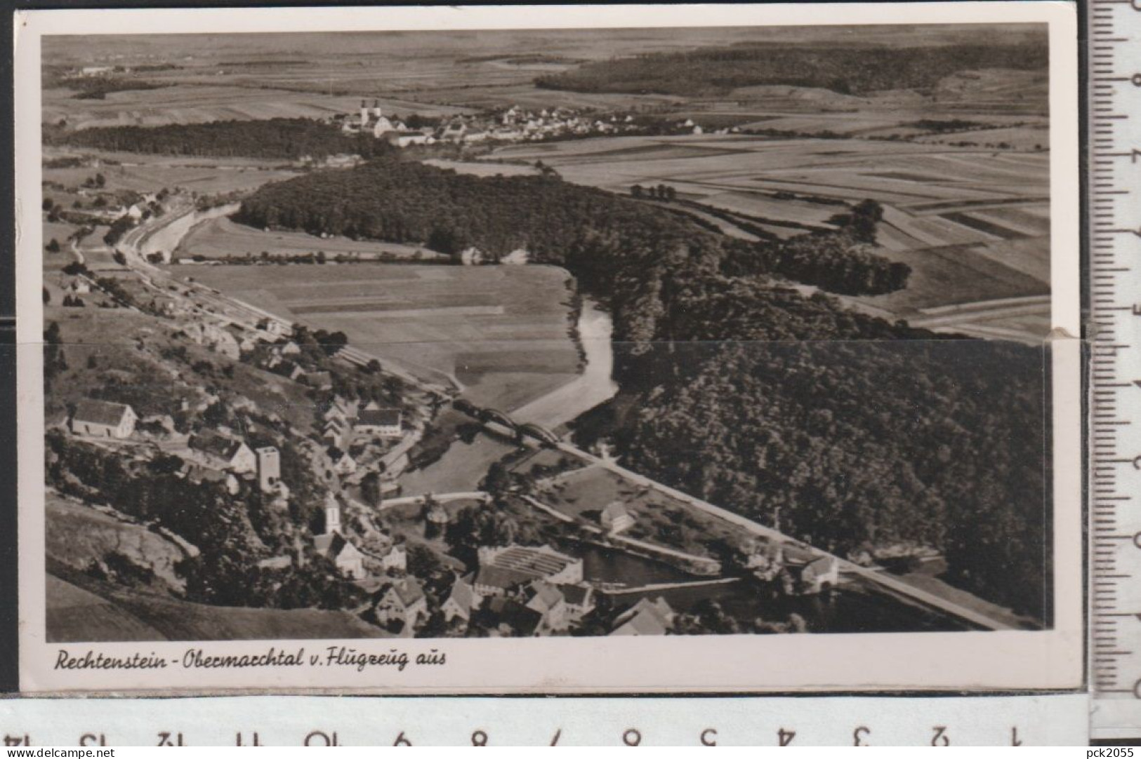 Obermarchtal - Rechtenstein Vom Flieger Aus - Gelaufen 1954 (AK 4996) Günstige Versandkosten - Autres & Non Classés