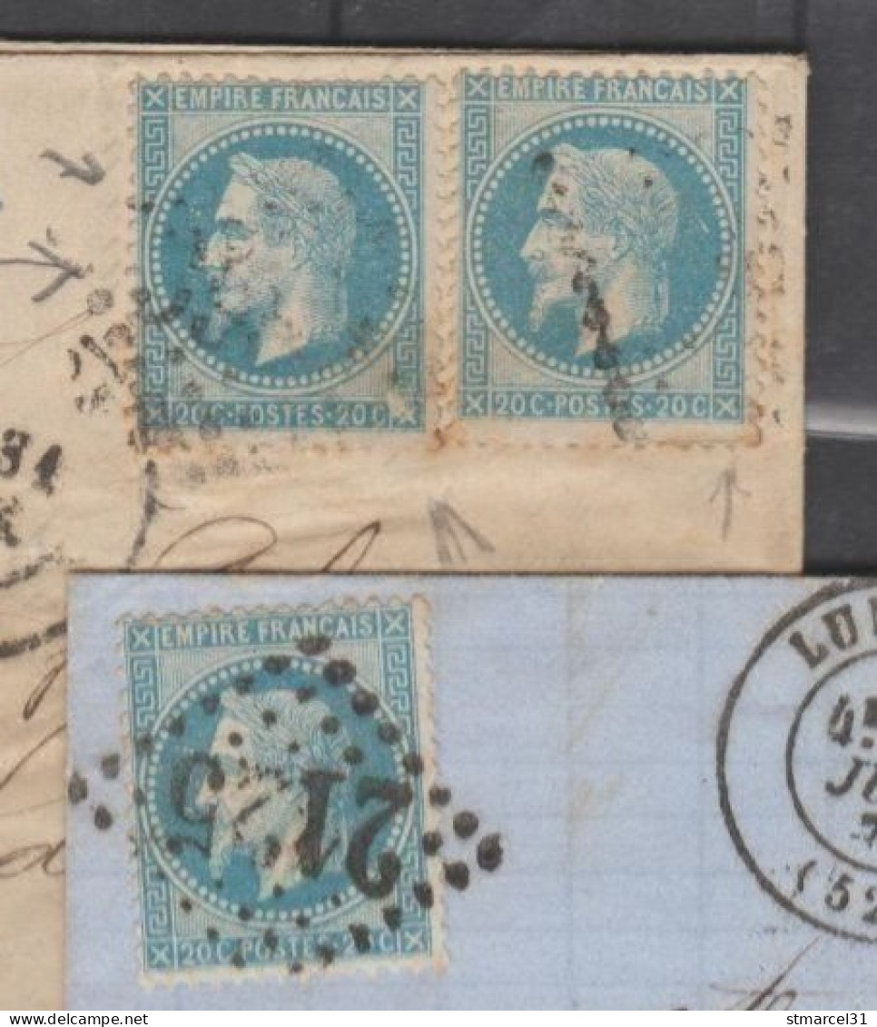 LES 2 ETATS De La CASE 64A2 Sur Lettres TBE Cote 200€ - 1863-1870 Napoleon III Gelauwerd