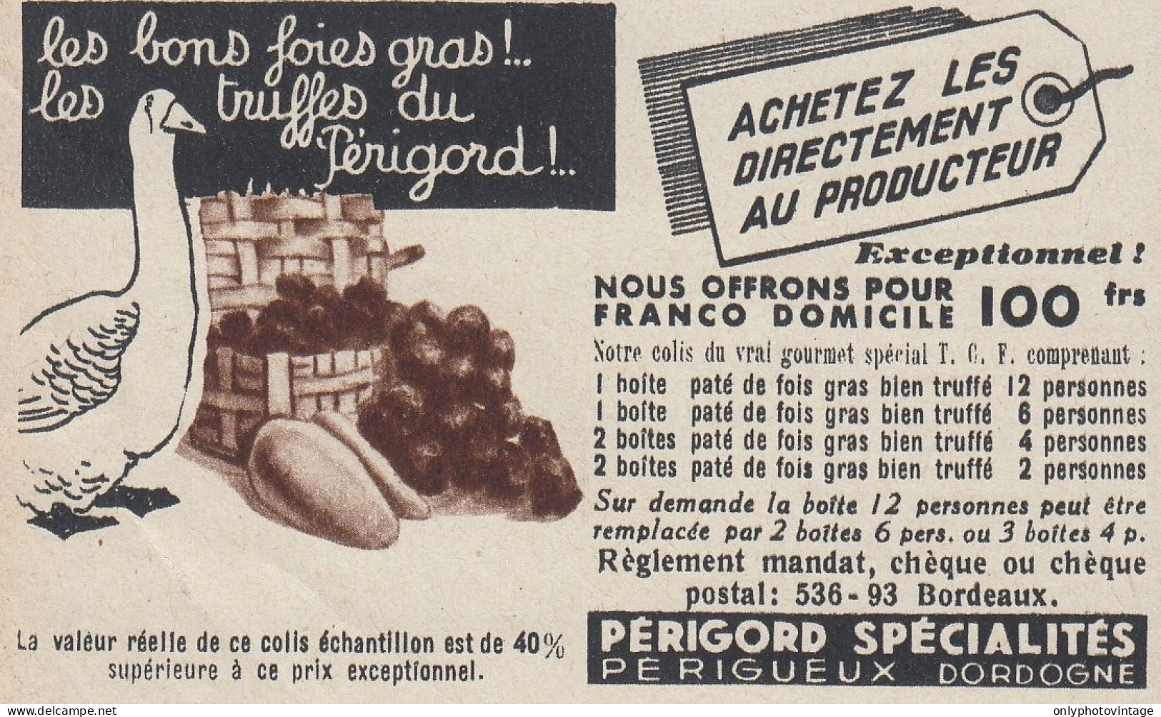 Perigord Sp�cialit�s P�rigueux Dordogne - 1936 Vintage Advertising - Werbung