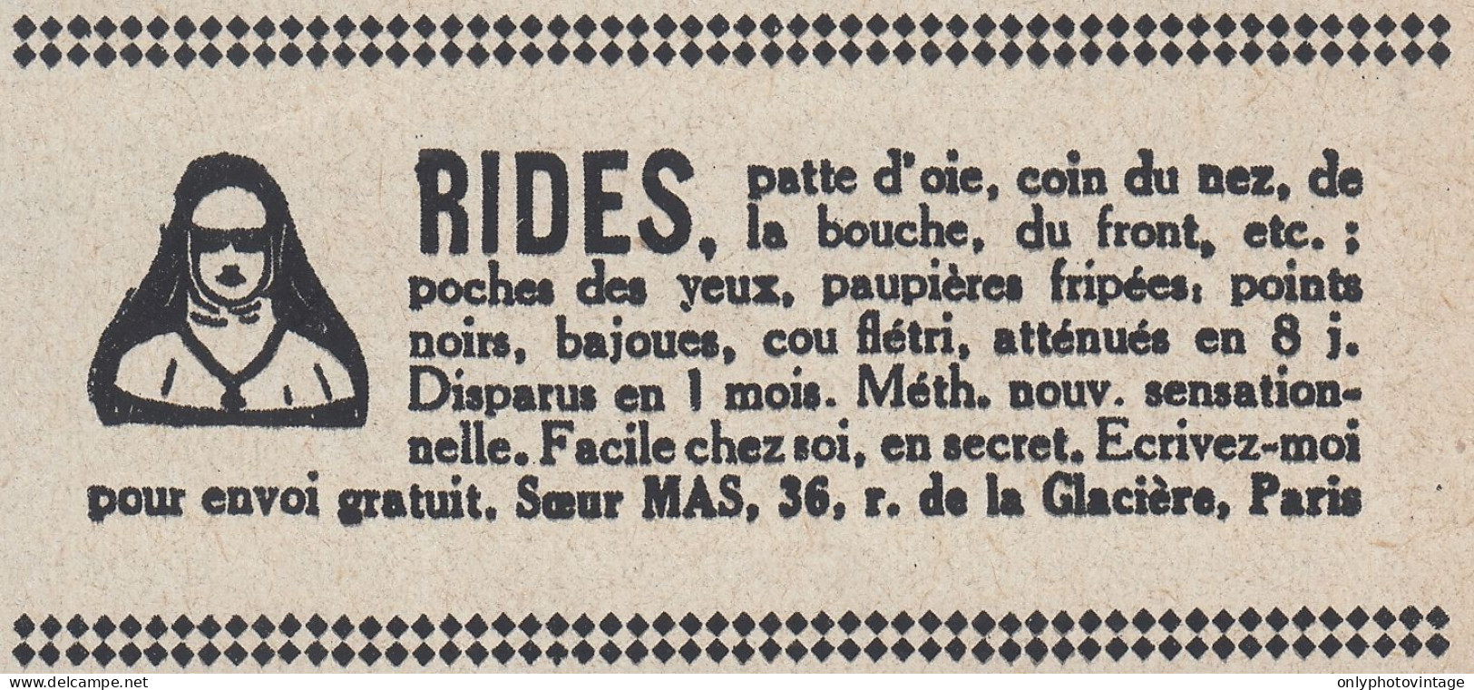 Rides Soeur Mas Paris - 1936 Vintage Advertising - Pubblicit� Epoca - Werbung