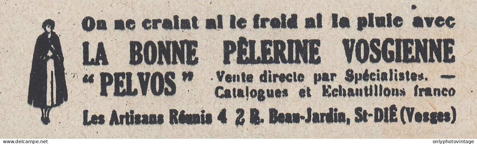 P�lerine Vosgienne Pelvos - 1936 Vintage Advertising - Pubblicit� Epoca - Werbung