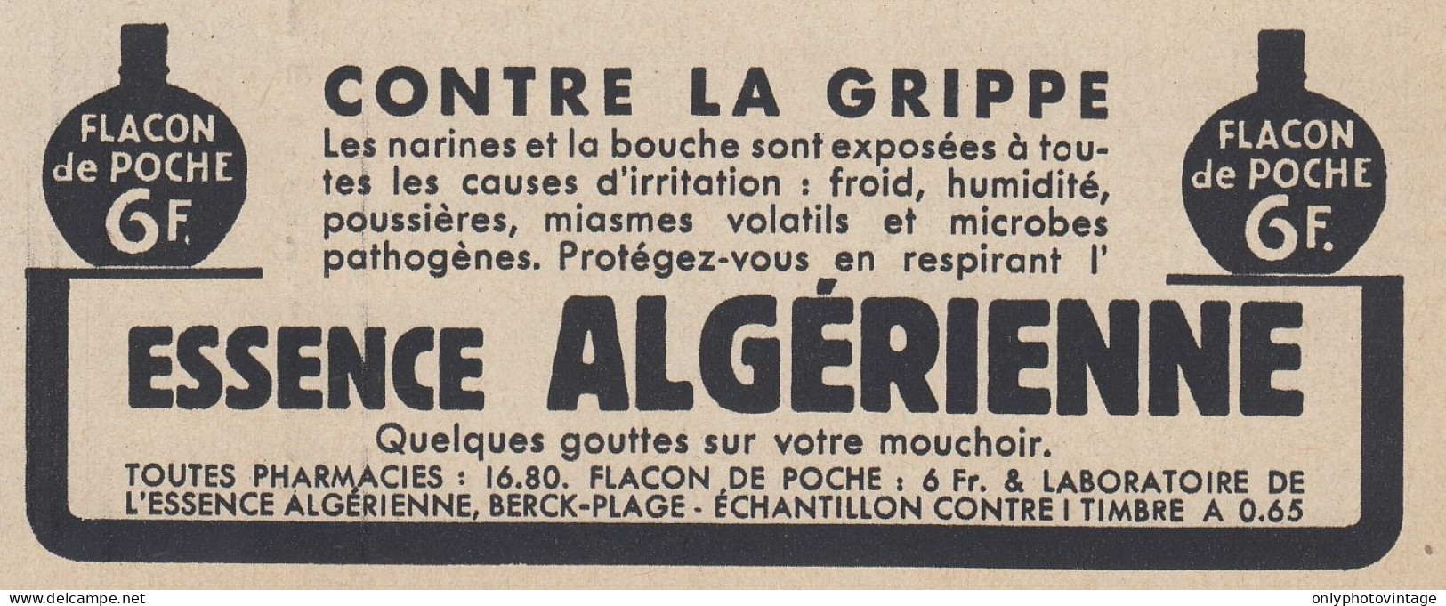Essence ALGERIENNE - 1938 Vintage Advertising - Pubblicit� Epoca - Werbung