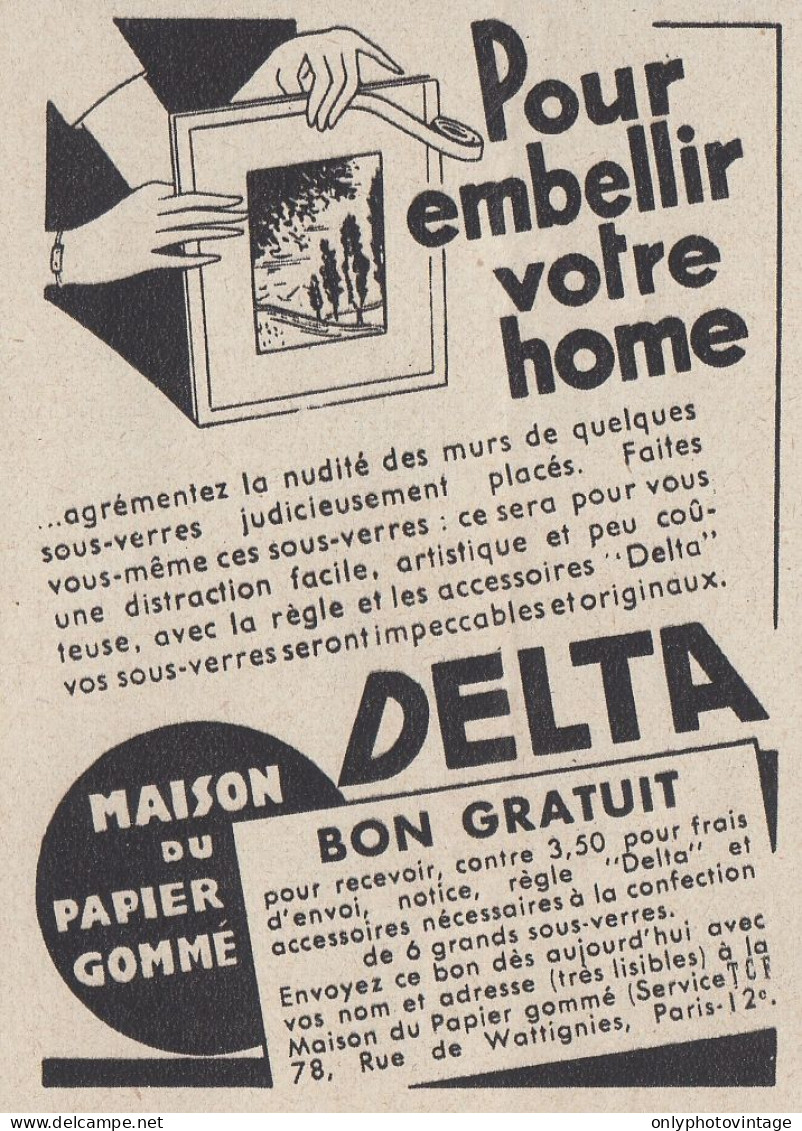 DELTA Pour Embellir Votre Home - 1938 Vintage Advertising - Pubblicit� - Werbung