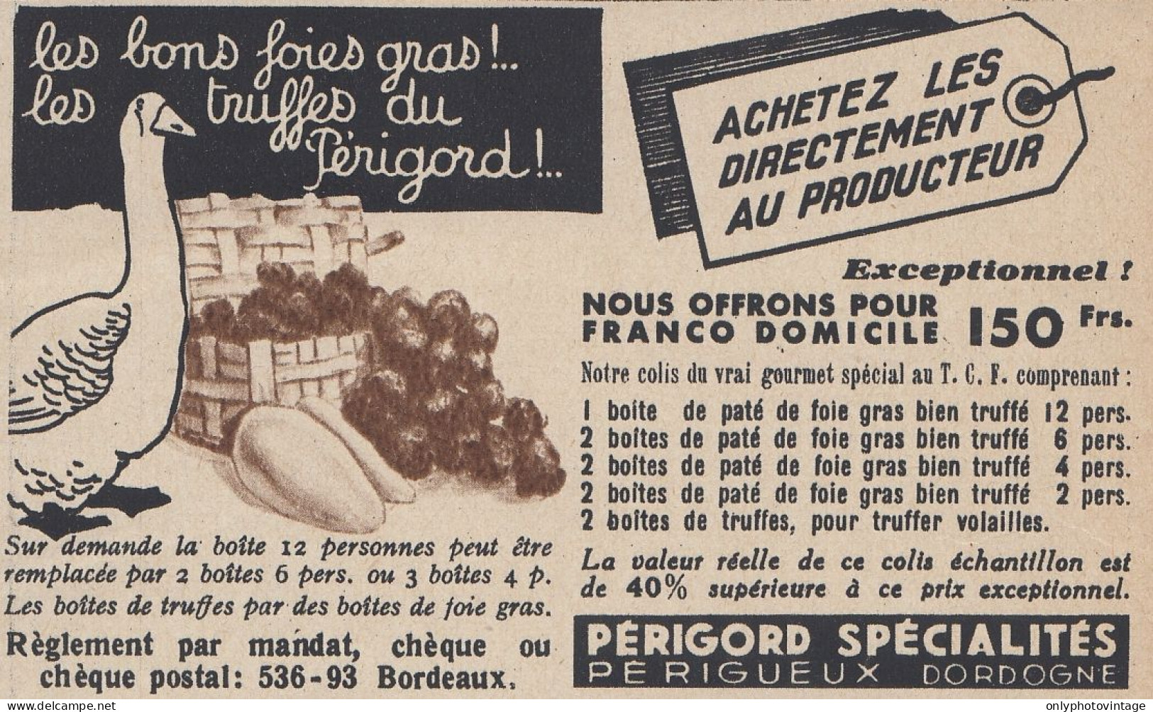 Perigord Sp�cialit�s P�rigueux Dordogne - 1938 Vintage Advertising - Publicidad