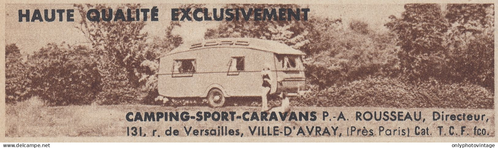 Camping Sport Caravans ROUSSEAU - 1938 Vintage Advertising - Pubblicit� - Werbung