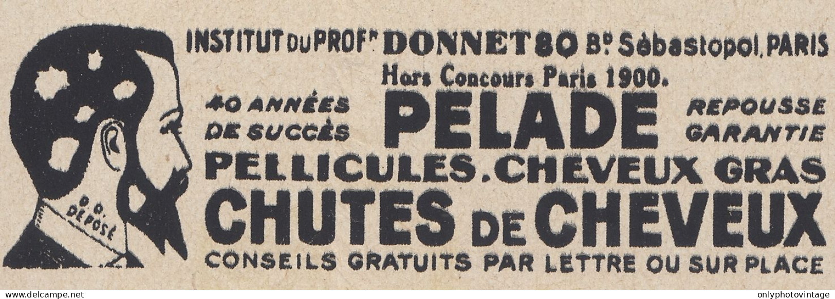 Prof. DONNETSO - Chutes De Cheveux - 1938 Vintage Advertising - Pubblicit� - Publicidad