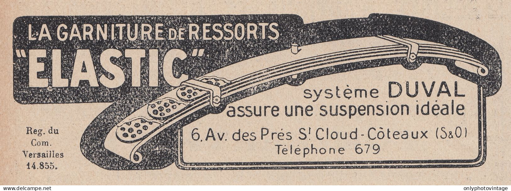 Garniture Ressorts Elastic DUVAL - 1924 Vintage Advertising - Pubblicit� - Werbung