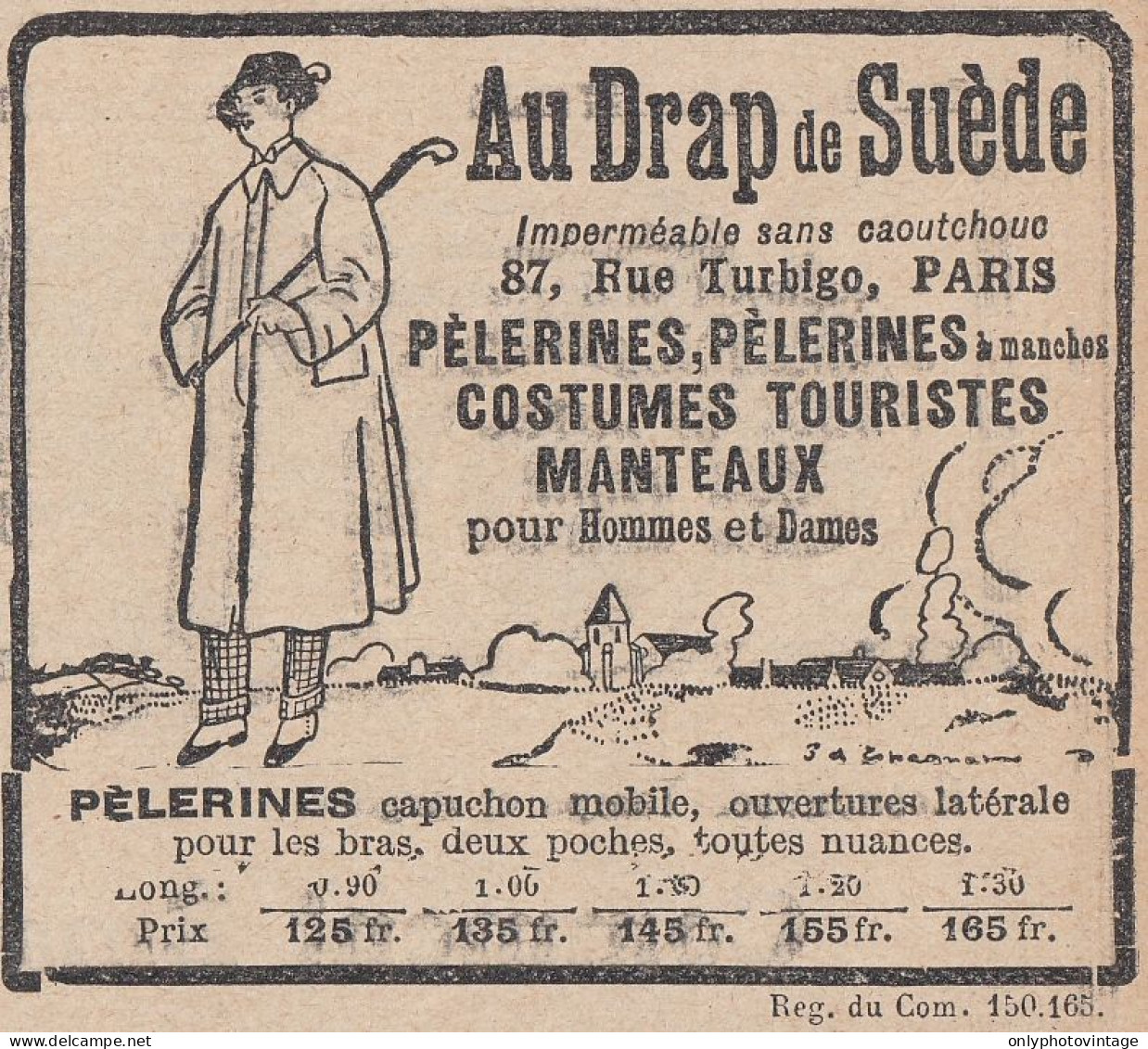 Imperm�able Au Drap De Suede - 1924 Vintage Advertising - Pubblicit� Epoca - Advertising