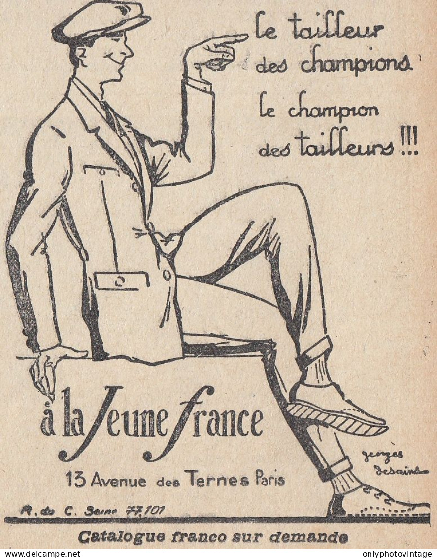 Le Tailleur Des Champions � La Jeune France - 1924 Vintage Advertising - Werbung