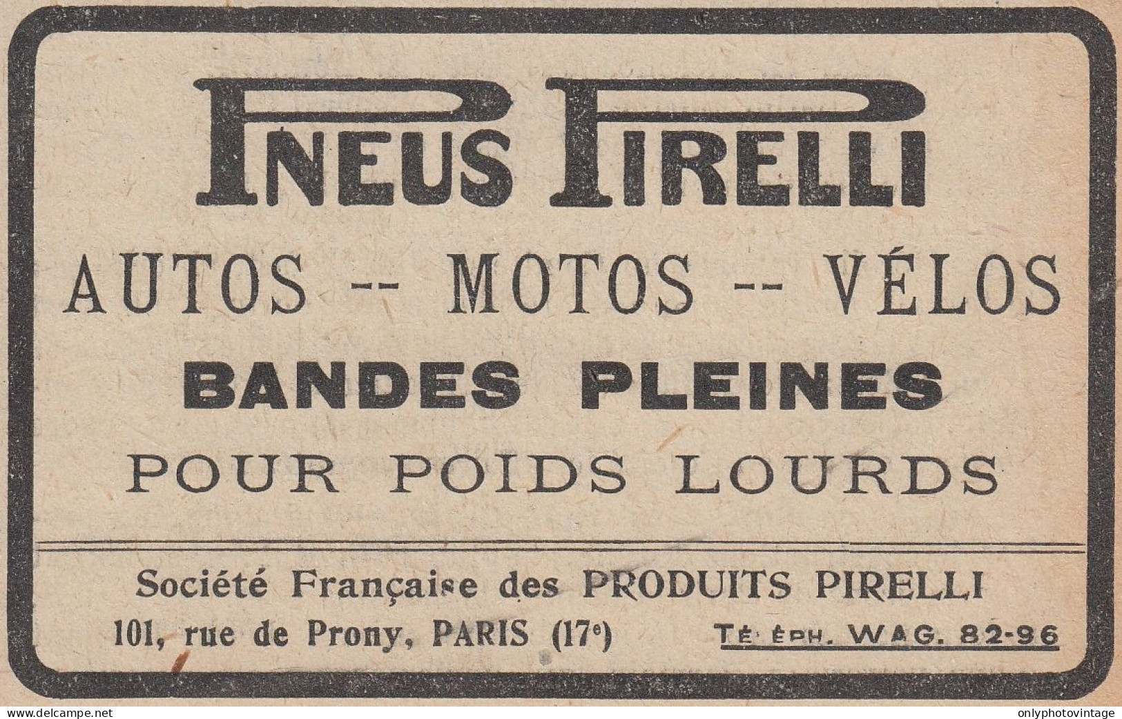 Pneus PIRELLI - 1920 Vintage Advertising - Pubblicit� Epoca - Publicités