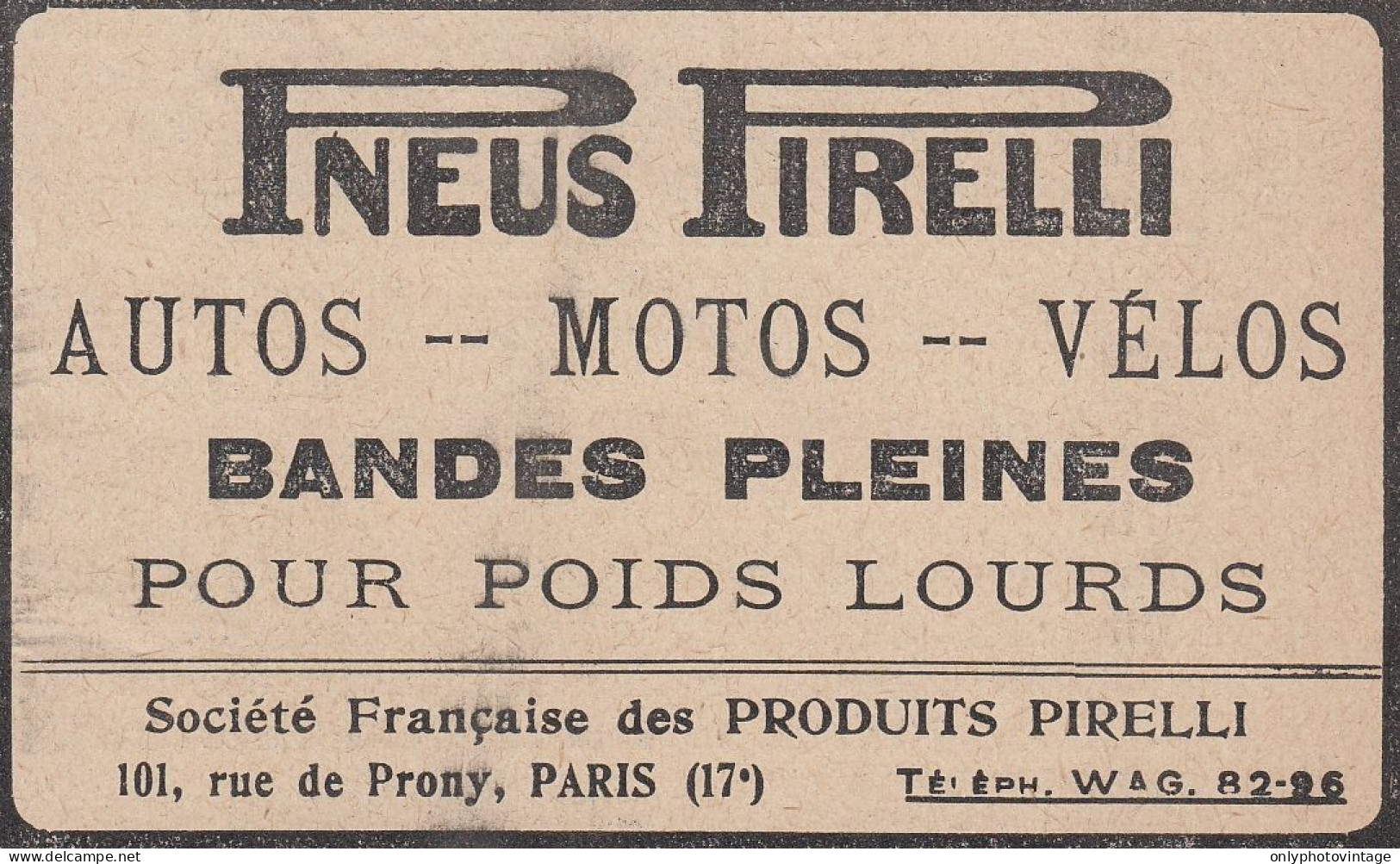 Pneus PIRELLI - 1920 Vintage Advertising - Pubblicit� Epoca - Publicités