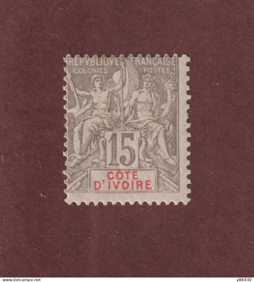 CÔTE D'IVOIRE - 15 De 1892/1899 - Neuf * - Type Colonies - 15c. Gris - 2 Scan - Unused Stamps