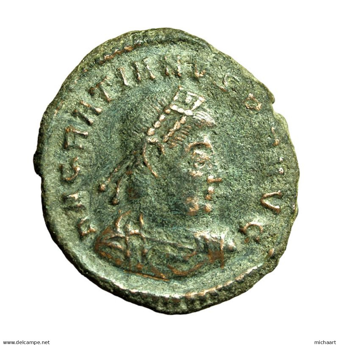 Roman Coin Gratian AE3 Siscia Nummus Gloria Romanorum Emperor Captive 04248 - La Fin De L'Empire (363-476)