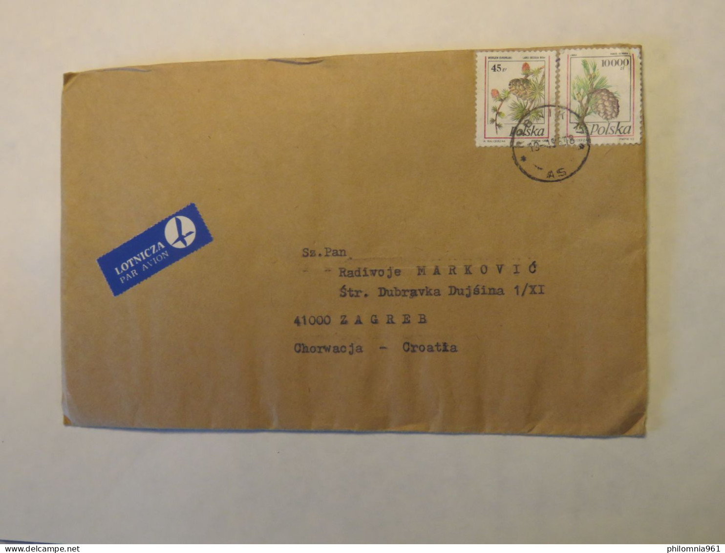 POLAND AIRMAIL COVER TO CROATIA 1995 - Other & Unclassified