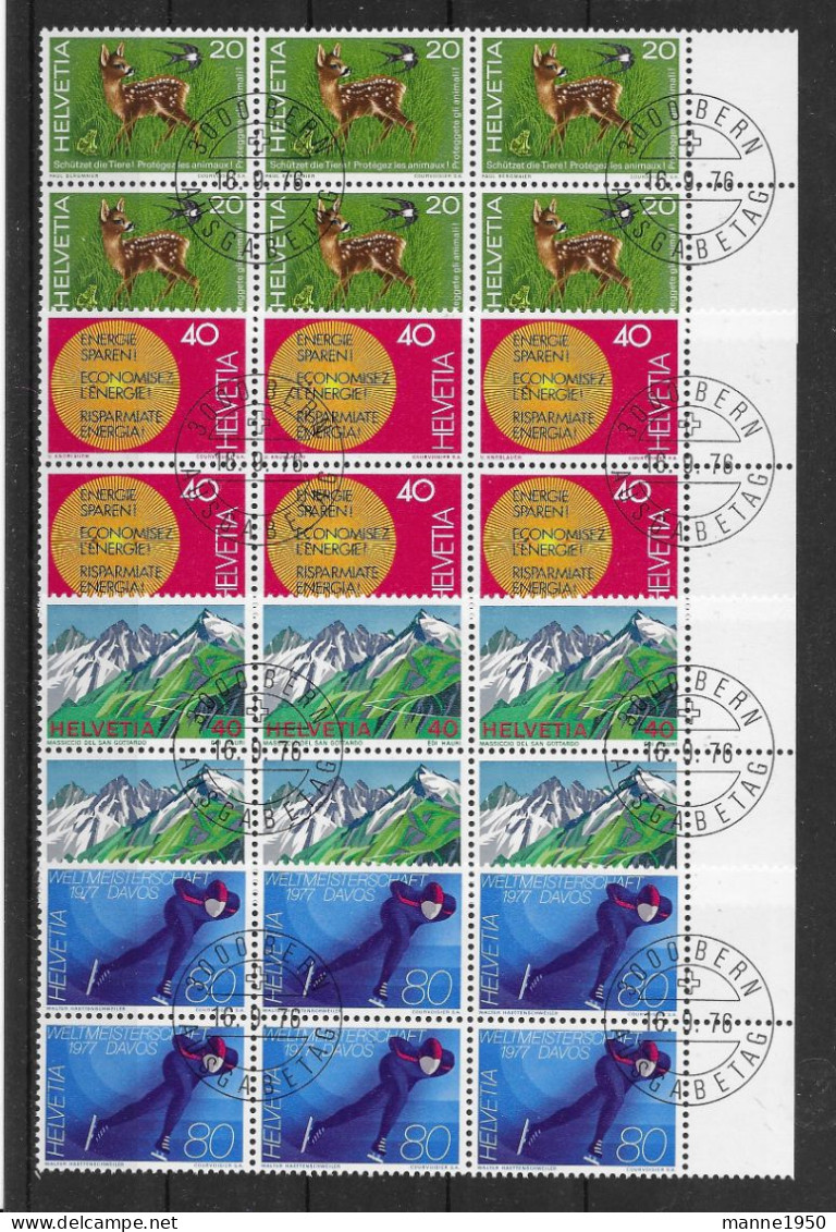 Schweiz 1976 Jahresereignisse Mi.Nr. 1079/82 Kpl. 6er Blocksatz Gestempelt - Used Stamps