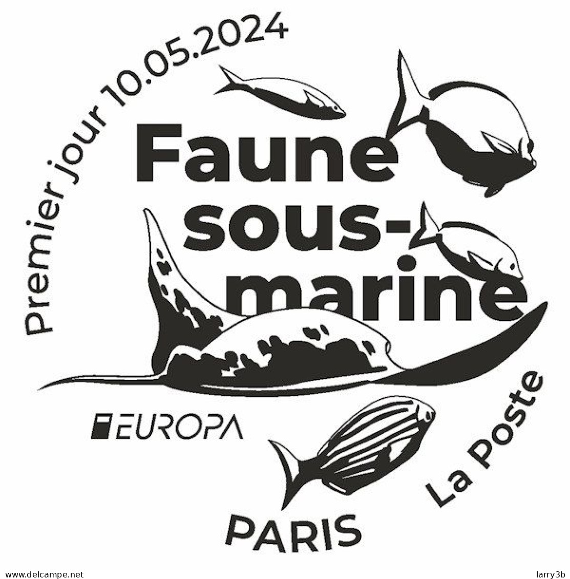 2024 - EUROPA - CEPT FRANCE - OBL 1er JOUR - "FAUNE SOUS-MARINE" - FEUILLET 15 TIMBRES 1,96 € - 2024