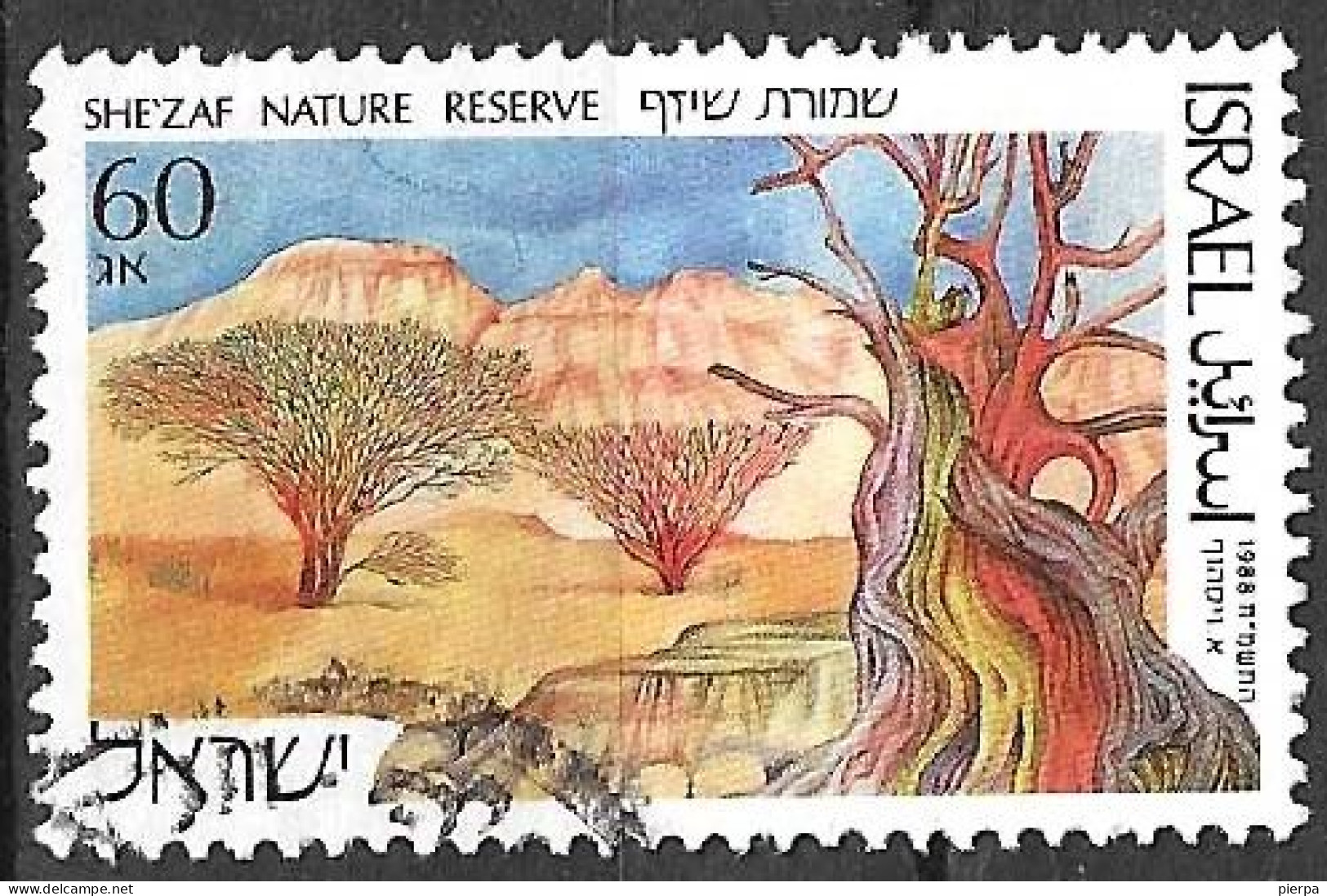 ISRAELE - 1988 - RISERVA DEL NEGEV - USATO SENZA TAB (YVERT 1043 - MICHEL1100) - Gebruikt (zonder Tabs)