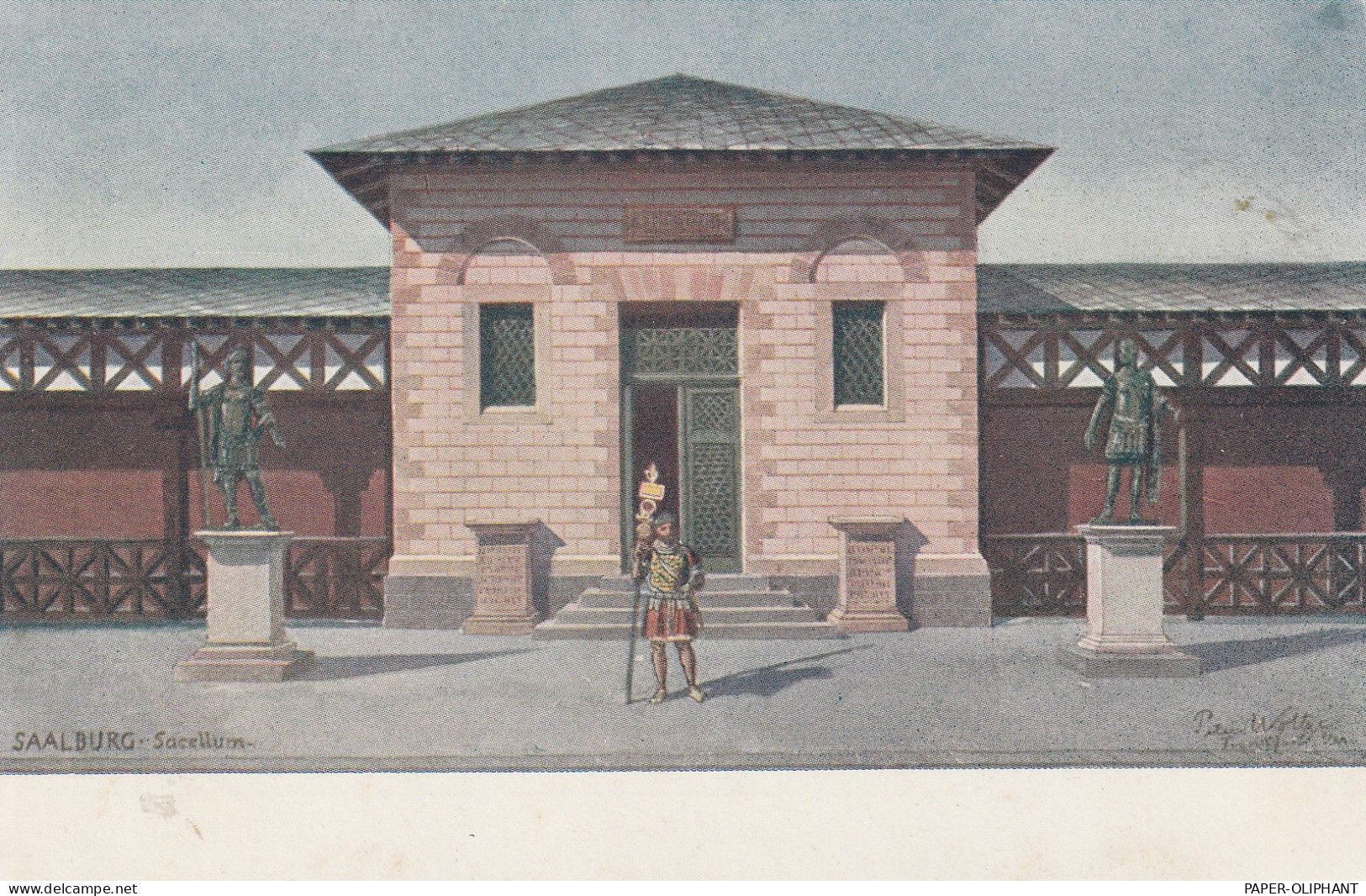 6380 BAD HOMBURG, Saalburg, Sacellum, Künstler-Karte Peter Woltze, Ca. 1905 - Bad Homburg