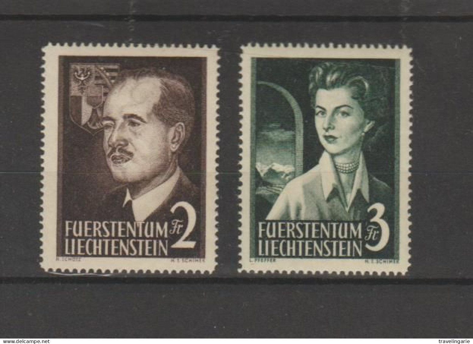 Liechtenstein 1955 The Princely Couple MNH ** - Ongebruikt