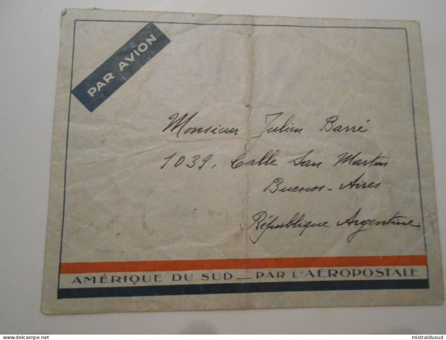 France Poste Aerienne , Lettre De Paris 1938 Pour Buenos Aires - 1927-1959 Lettres & Documents