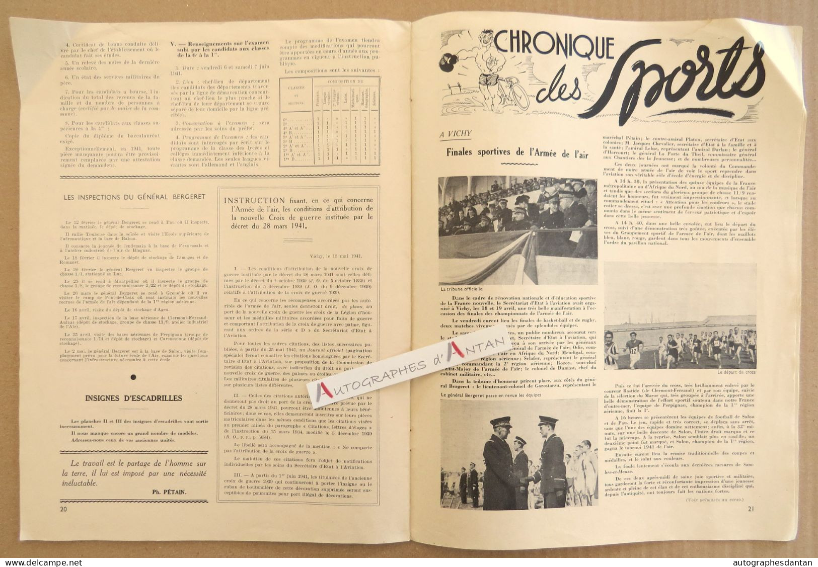 ● TRAIT d'UNION Mai 1941 organe mensuel du secrétariat d'Etat à l'Aviation - Hotel Radio Vichy - ww2 - cf 9 photos