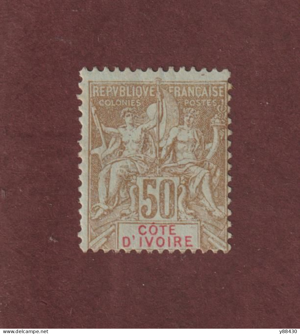 CÔTE D'IVOIRE - 17 De 1900 - Neuf * - Type Colonies - 50c. Bistre Sur Azuré - 2 Scan - Ungebraucht