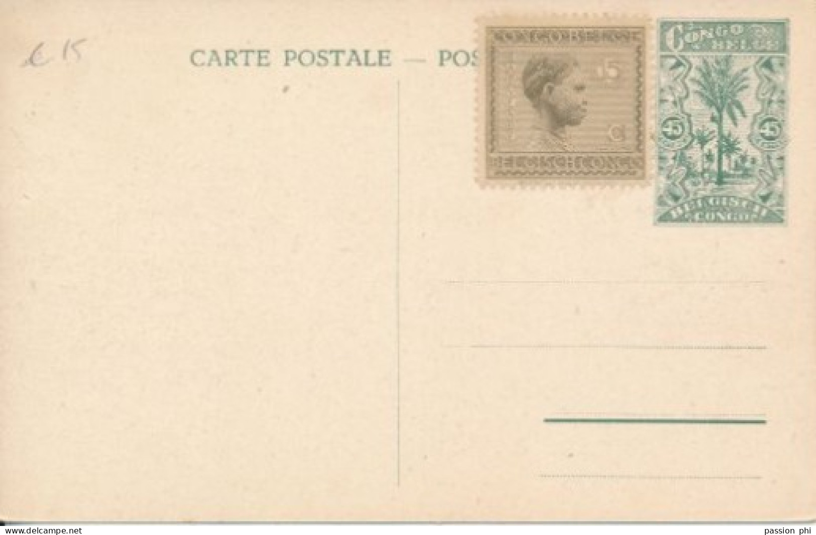 BELGIAN CONGO  PPS SBEP 66a "GLOSSY PAPER" VIEW 9 UNUSED - Entiers Postaux