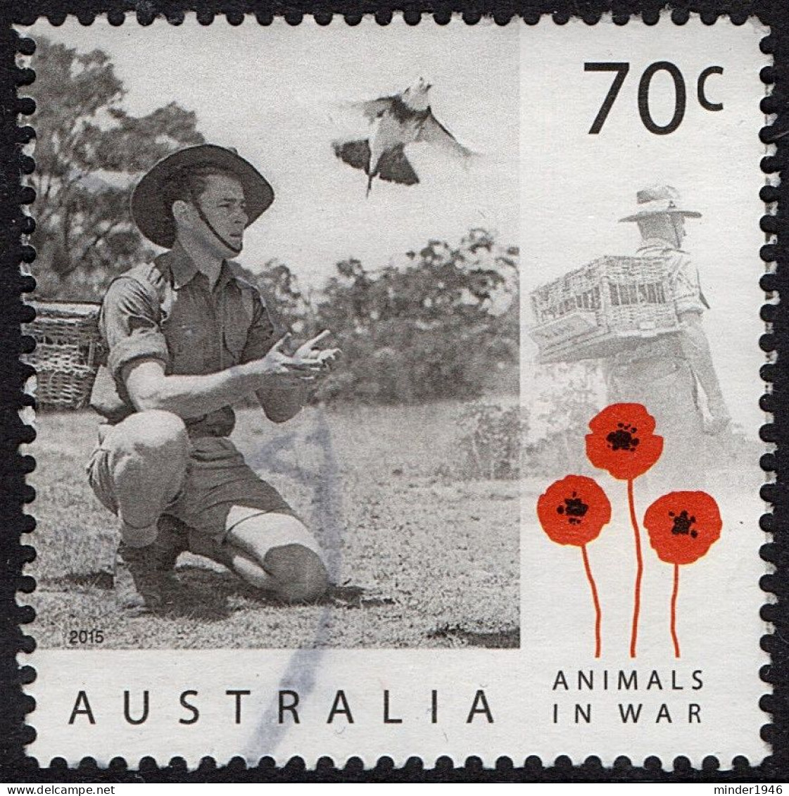 AUSTRALIA 2014 70c Multicoloured, Animals In War-Soldier And Pigeon FU - Gebraucht