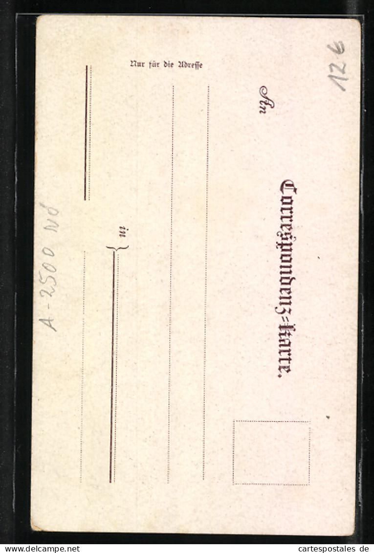 Lithographie Baden, Gasthof Albrechts-Höhe Am Hohen Lindkogel  - Sonstige & Ohne Zuordnung