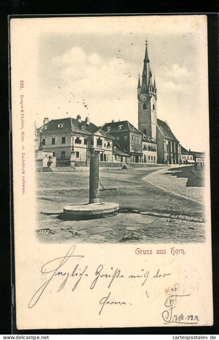 AK Horn, Kleiner Brunnen Mit Blick Zur Kirche  - Sonstige & Ohne Zuordnung