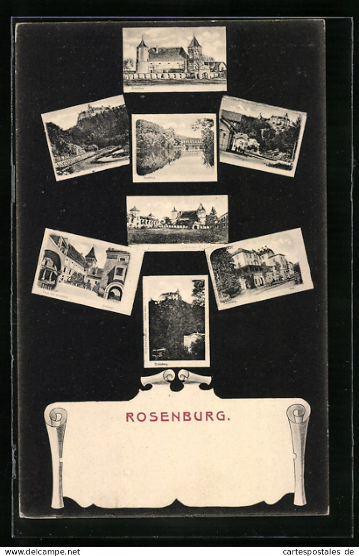 AK Rosenburg, Die Burg, Hotel, Schlosshof, Flusspartie  - Other & Unclassified