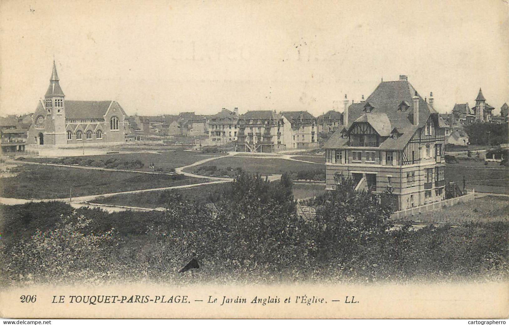 Postcard France Le Touquet Paris Plage Le Jardin Anglais - Autres & Non Classés